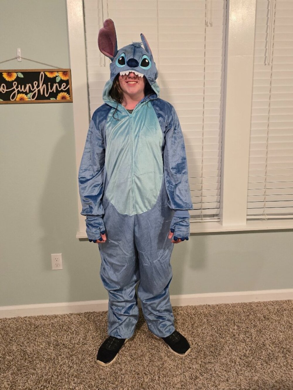 Adult Stitch Jumpsuit Costume- Lilo & Stitch- SIZE Large/XL- Spirit Halloween